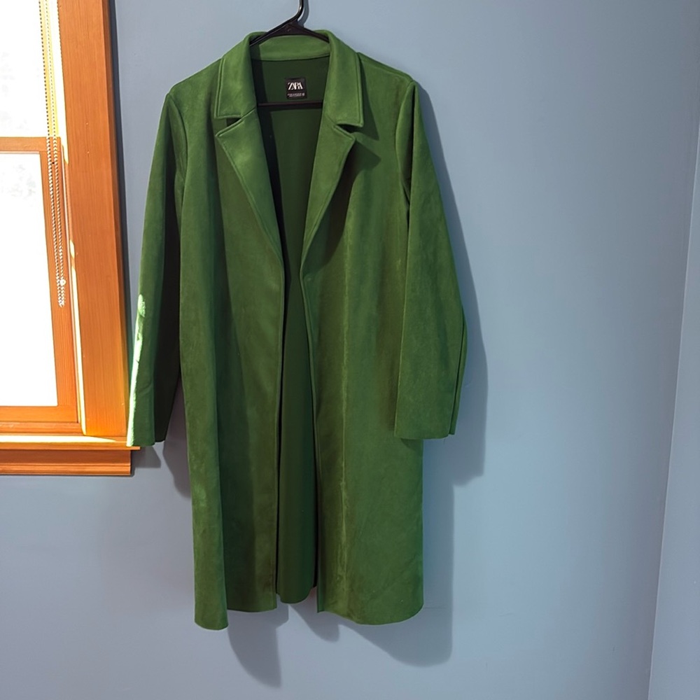 Green trench coat
